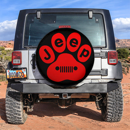 Red Jeep Paw Car Spare Tire Cover
