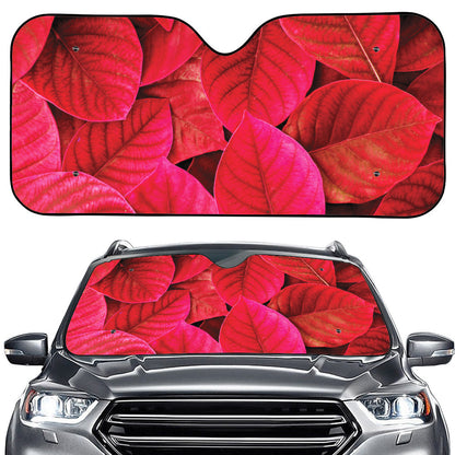 Red Leaf Print Car Windshield Sun Shade