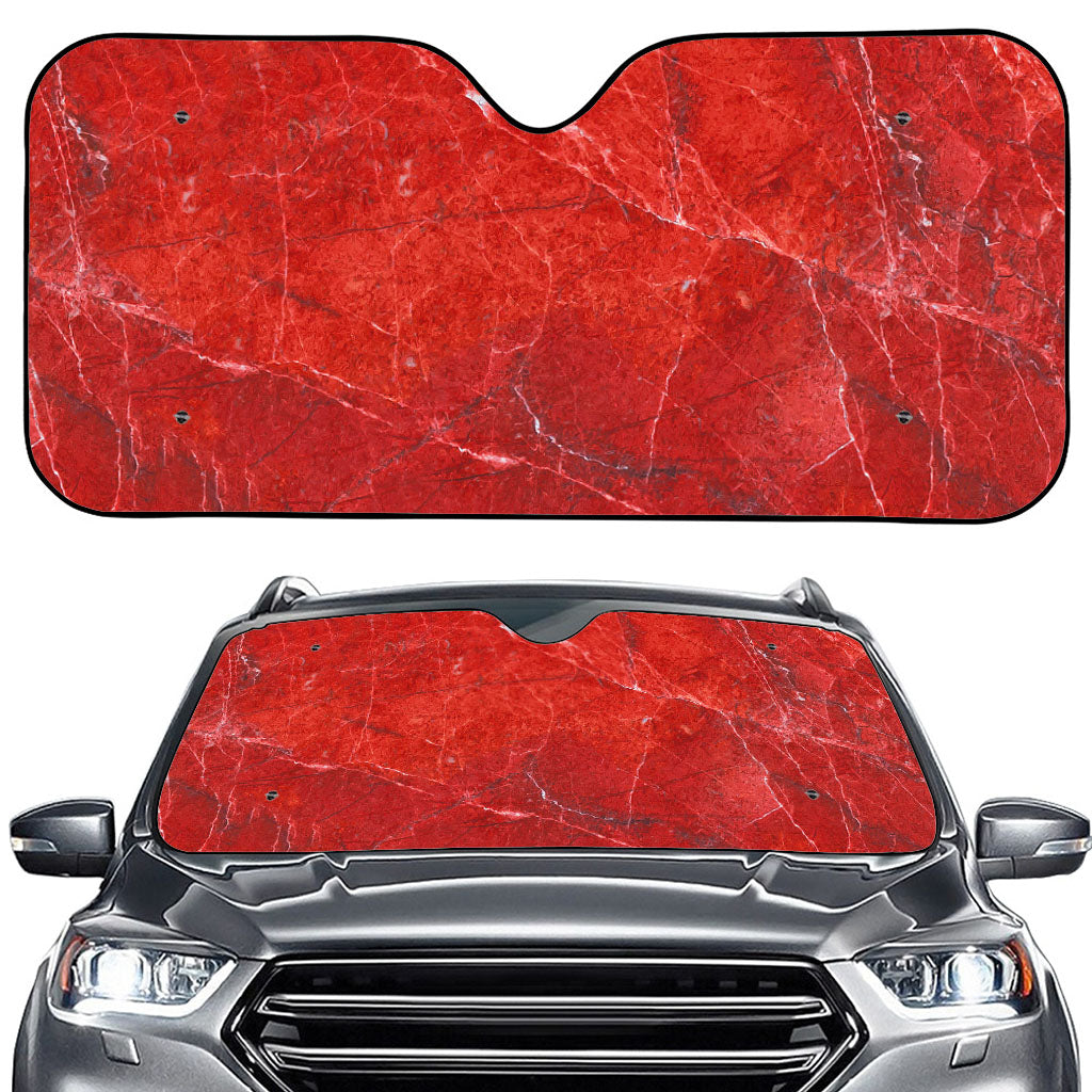 Red Marble Print Car Windshield Sun Shade