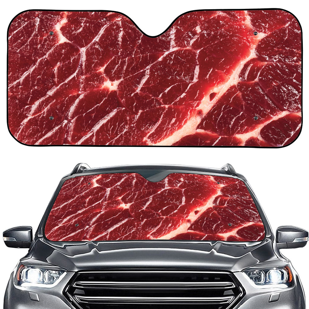 Red Meat Print Car Windshield Sun Shade