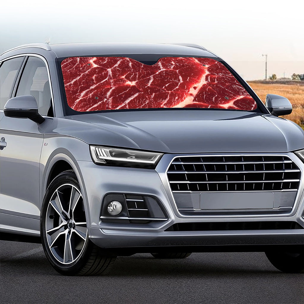 Red Meat Print Car Windshield Sun Shade