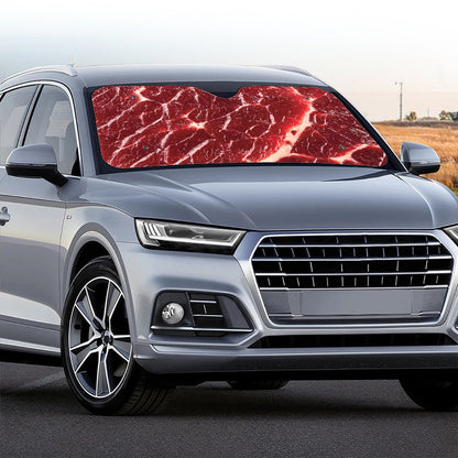 Red Meat Print Car Windshield Sun Shade