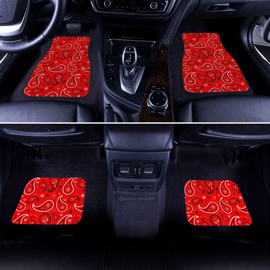 Red Paisley Pattern Car Floor Mats Custom Car Accessories