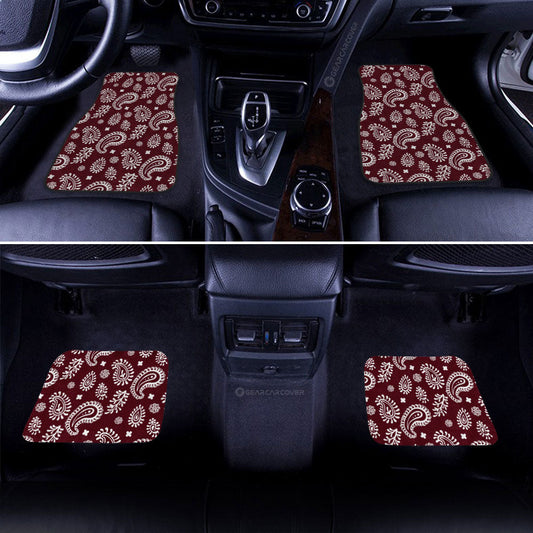Red Paisley Pattern Car Floor Mats Custom Car Accessories