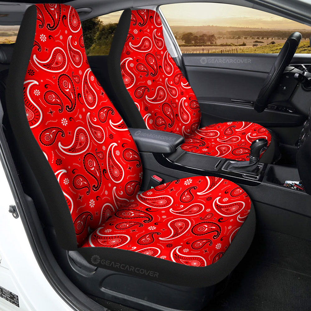 Red Paisley Pattern Car Seat Covers Custom Car Accessories