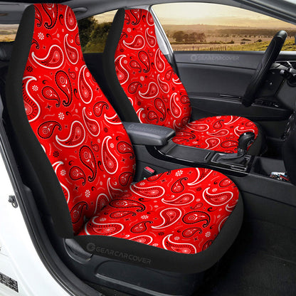 Red Paisley Pattern Car Seat Covers Custom Car Accessories