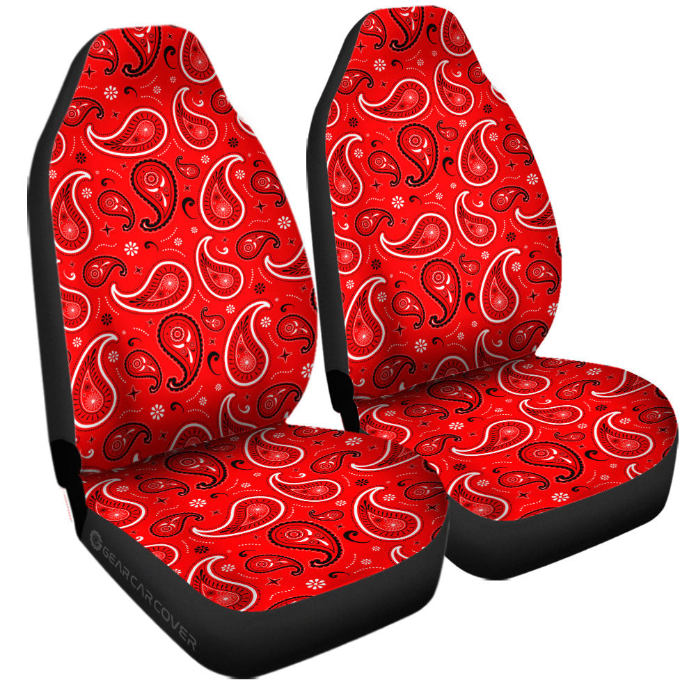 Red Paisley Pattern Car Seat Covers Custom Car Accessories