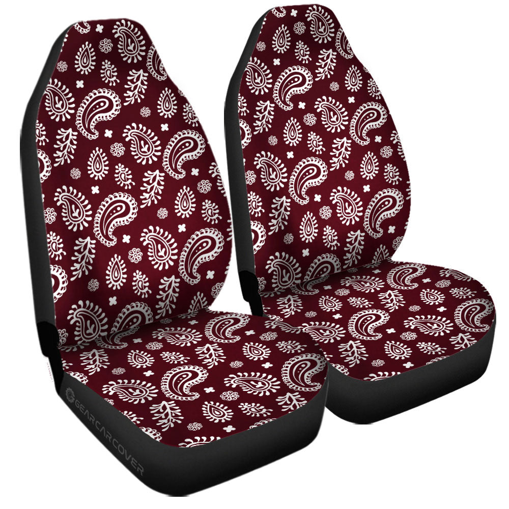 Red Paisley Pattern Car Seat Covers Custom Car Accessories