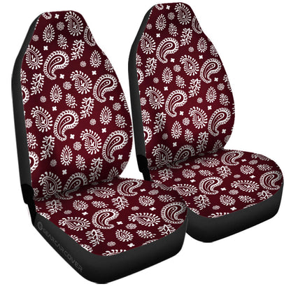 Red Paisley Pattern Car Seat Covers Custom Car Accessories