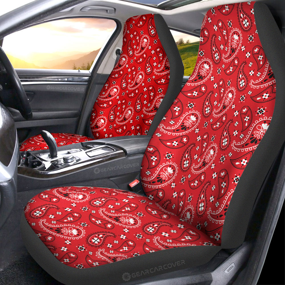Red Paisley Pattern Car Seat Covers Custom Car Accessories