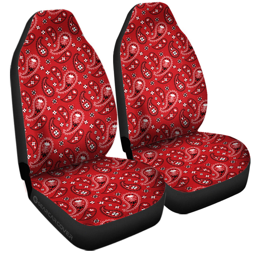 Red Paisley Pattern Car Seat Covers Custom Car Accessories