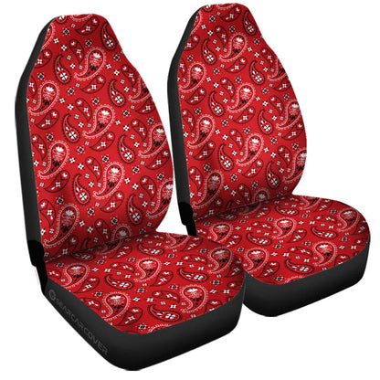 Red Paisley Pattern Car Seat Covers Custom Car Accessories