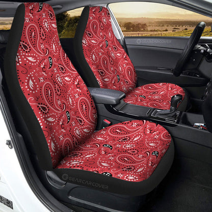 Red Paisley Pattern Car Seat Covers Custom Car Accessories