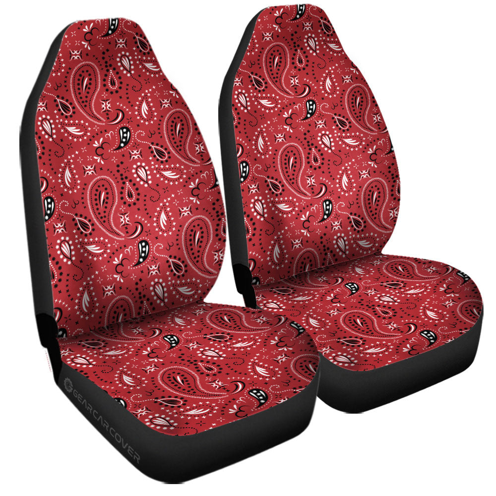 Red Paisley Pattern Car Seat Covers Custom Car Accessories