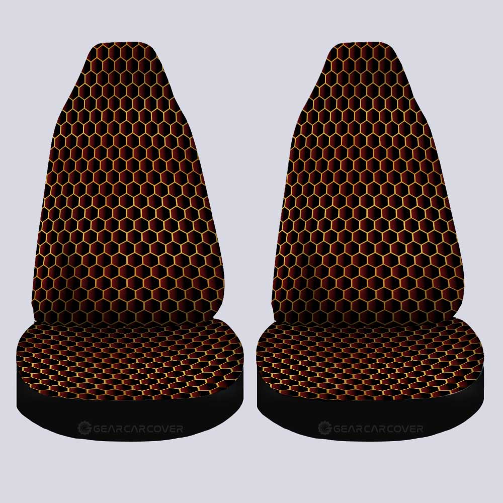 Red Pattern Car Seat Covers Custom Honeycomb Background Car Accessories