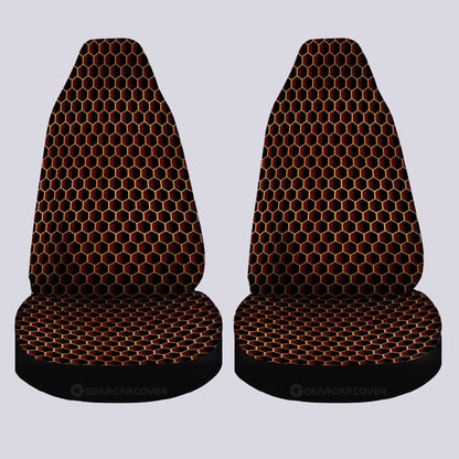 Red Pattern Car Seat Covers Custom Honeycomb Background Car Accessories