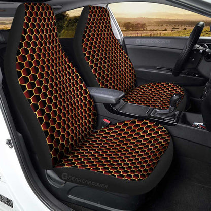 Red Pattern Car Seat Covers Custom Honeycomb Background Car Accessories