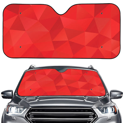 Red Polygonal Geometric Print Car Windshield Sun Shade