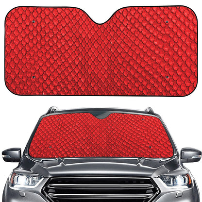 Red Python Snakeskin Print Car Windshield Sun Shade
