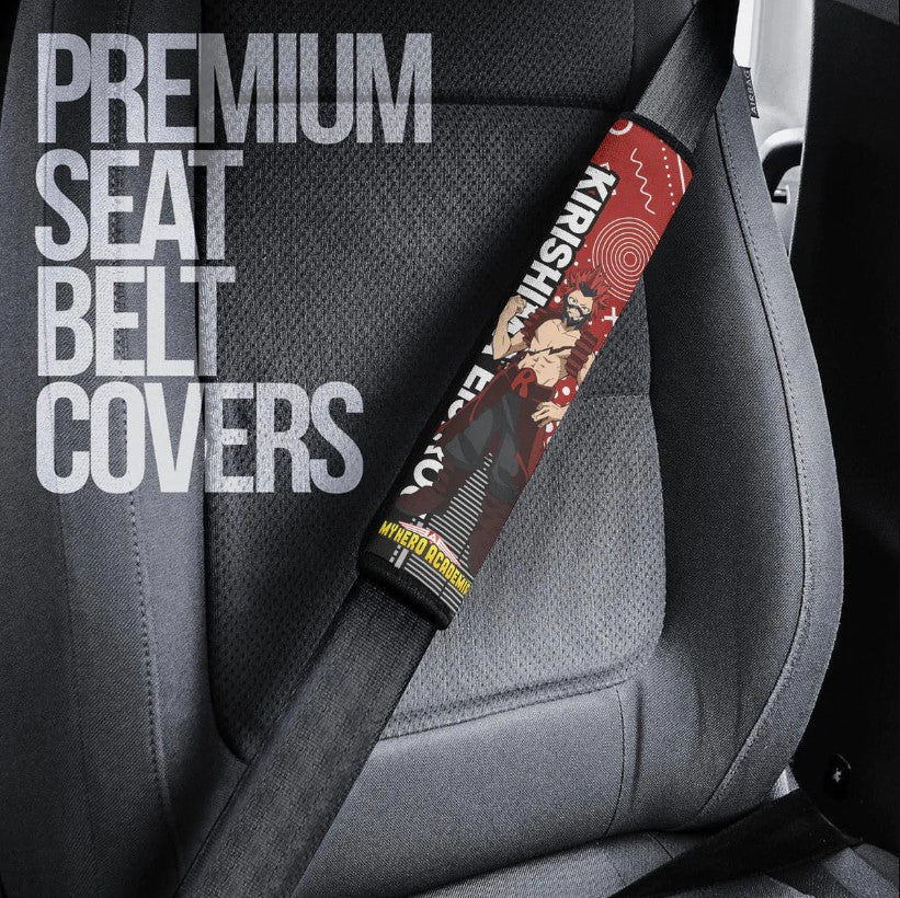 Red Riot Anime Kirishima Eijirou My Hero Academia Car Seat Belt Cover Custom Car Accessories