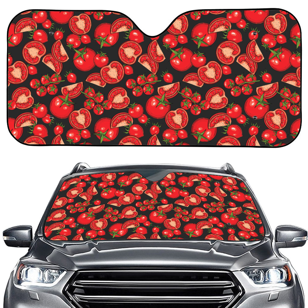 Red Ripe Tomatoes Pattern Print Car Windshield Sun Shade