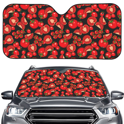 Red Ripe Tomatoes Pattern Print Car Windshield Sun Shade