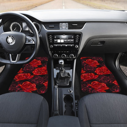 Red Rose Car Floor Mats Custom Floral Car Interior Accessories