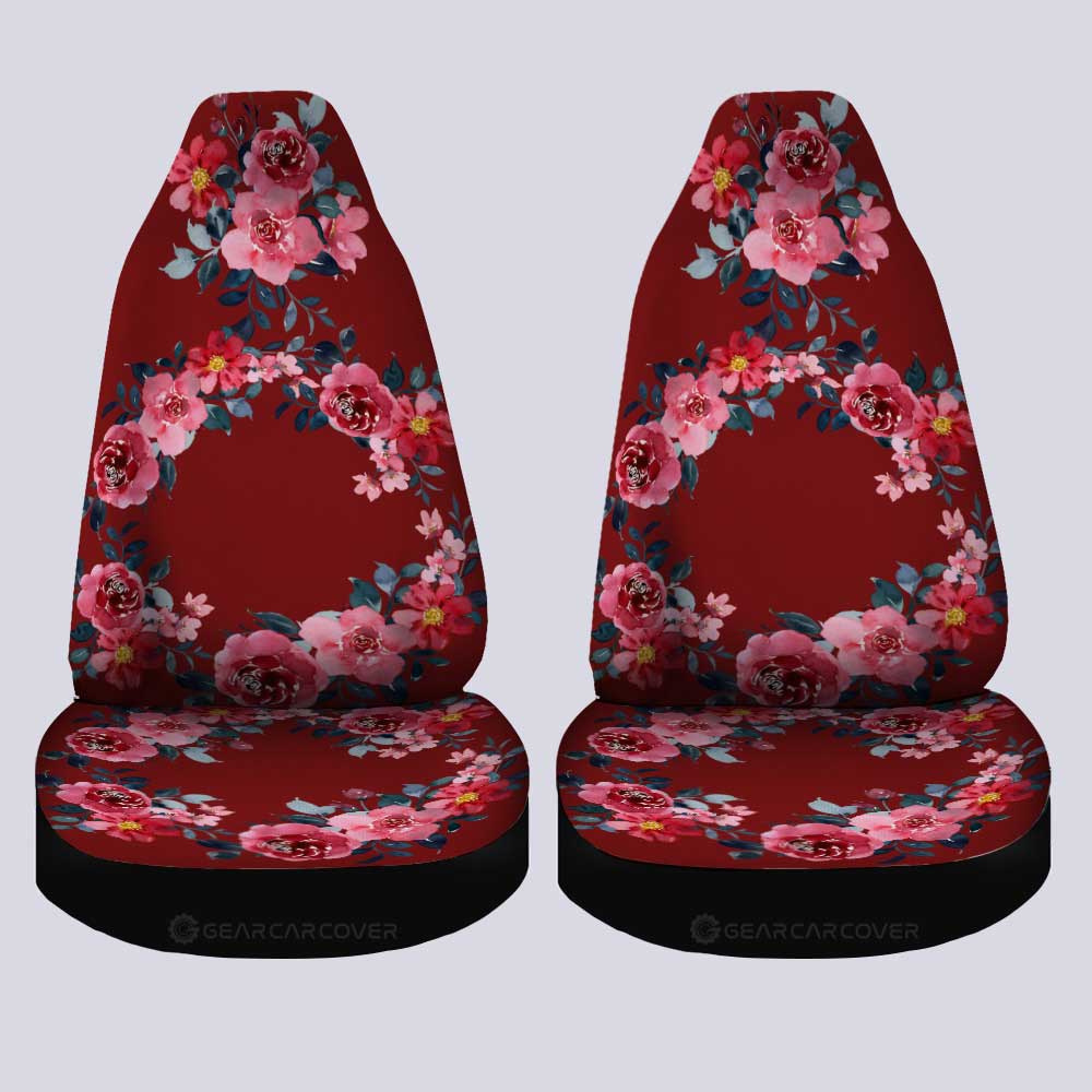 Red Rose Car Seat Covers Custom Personalized Name Car Accessories