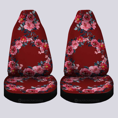 Red Rose Car Seat Covers Custom Personalized Name Car Accessories