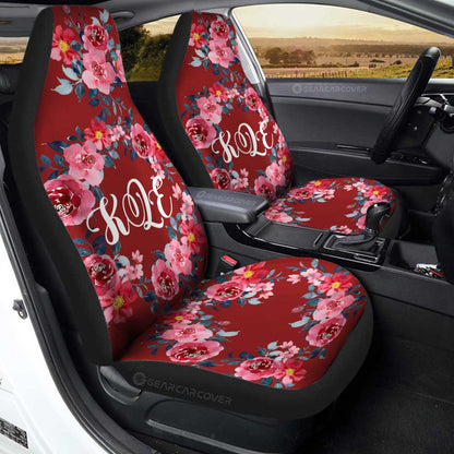 Red Rose Car Seat Covers Custom Personalized Name Car Accessories
