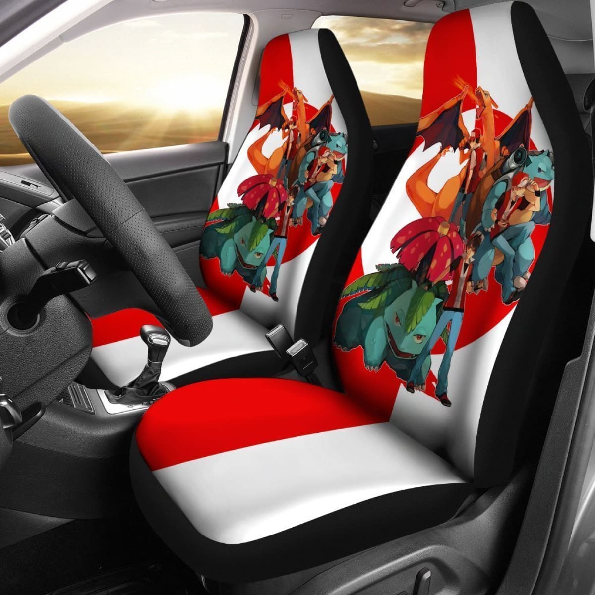 Red'S Pokemon Team Car Seat Covers Lt03 Universal Fit 225721