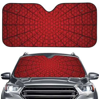 Red Spider Web Print Car Windshield Sun Shade