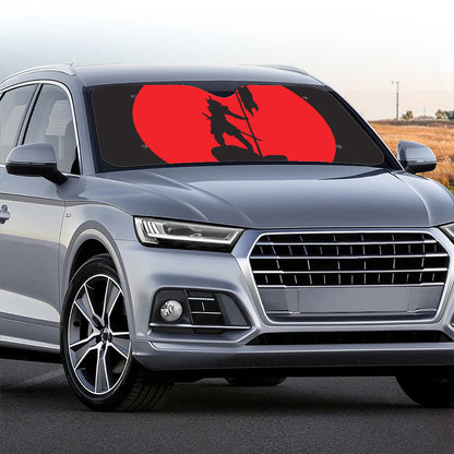 Red Sun Samurai Print Car Windshield Sun Shade