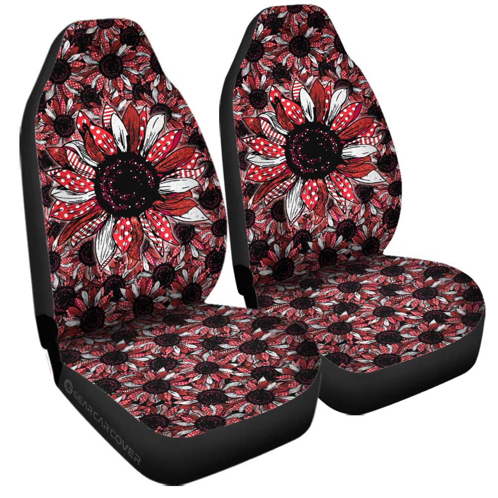 Red Sunflower Car Seat Covers Custom Car Accessories