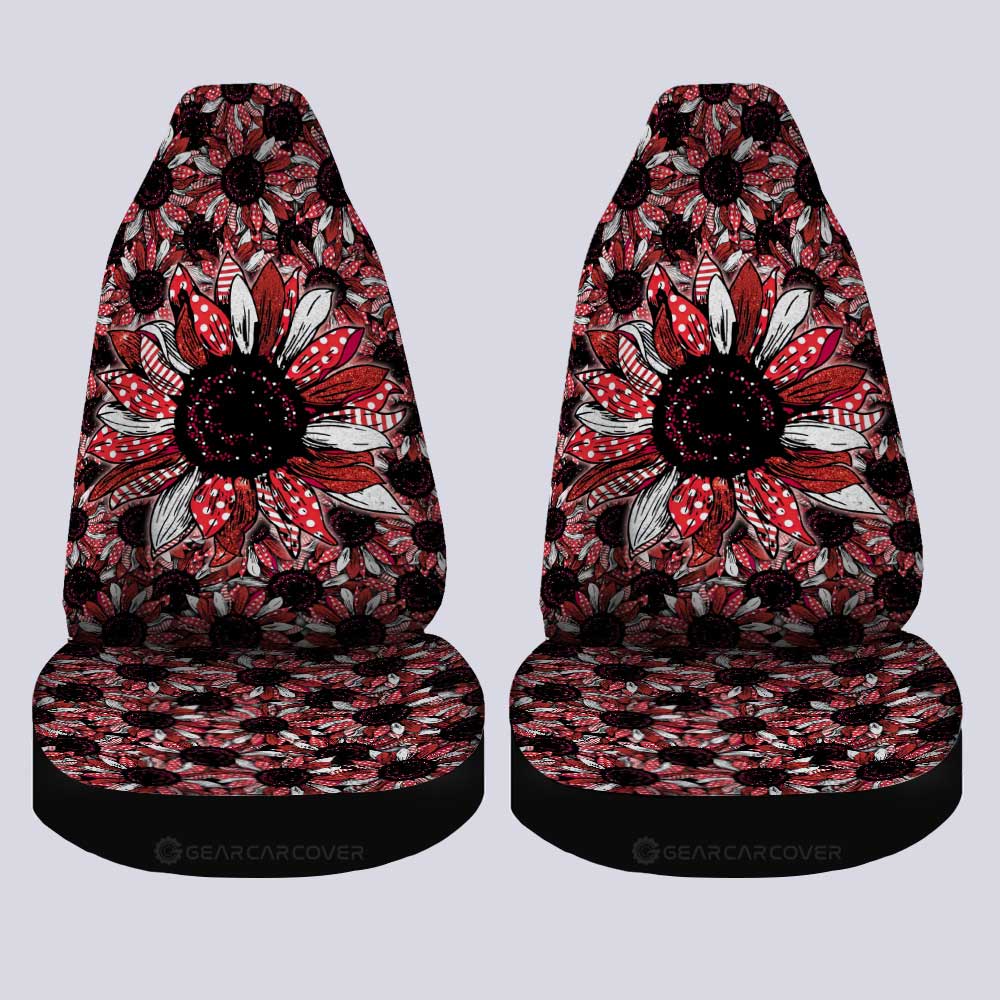Red Sunflower Car Seat Covers Custom Car Accessories