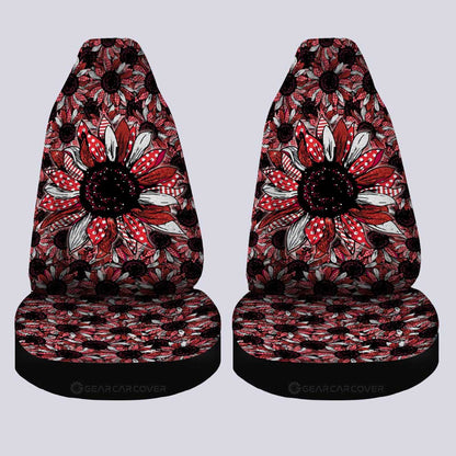 Red Sunflower Car Seat Covers Custom Car Accessories