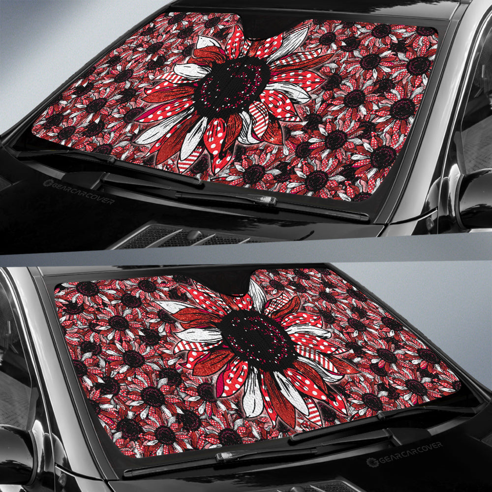 Red Sunflower Car Sunshade Custom Car Accessories