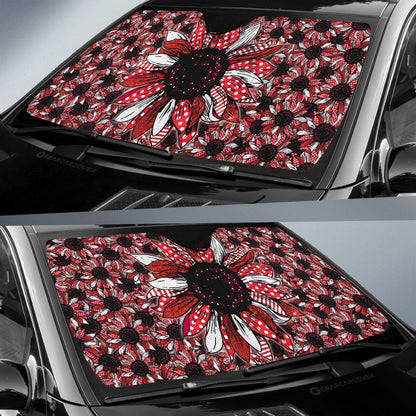 Red Sunflower Car Sunshade Custom Car Accessories