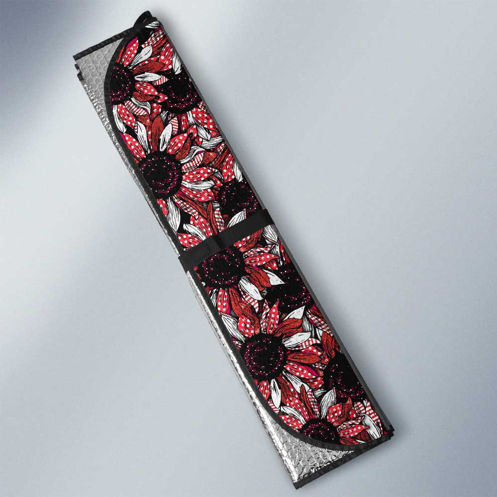Red Sunflower Car Sunshade Custom Car Accessories