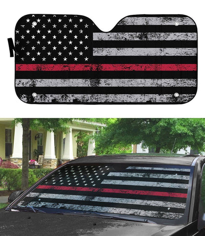 Gearhuman 3D Red Thin Line Auto Sunshade