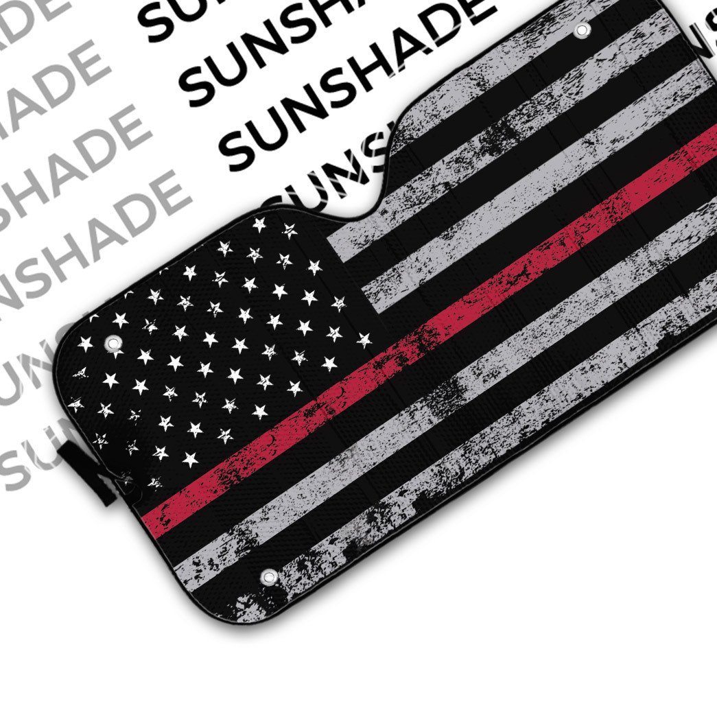 Gearhuman 3D Red Thin Line Auto Sunshade