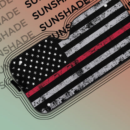 Gearhuman 3D Red Thin Line Auto Sunshade