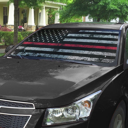 Gearhuman 3D Red Thin Line Auto Sunshade