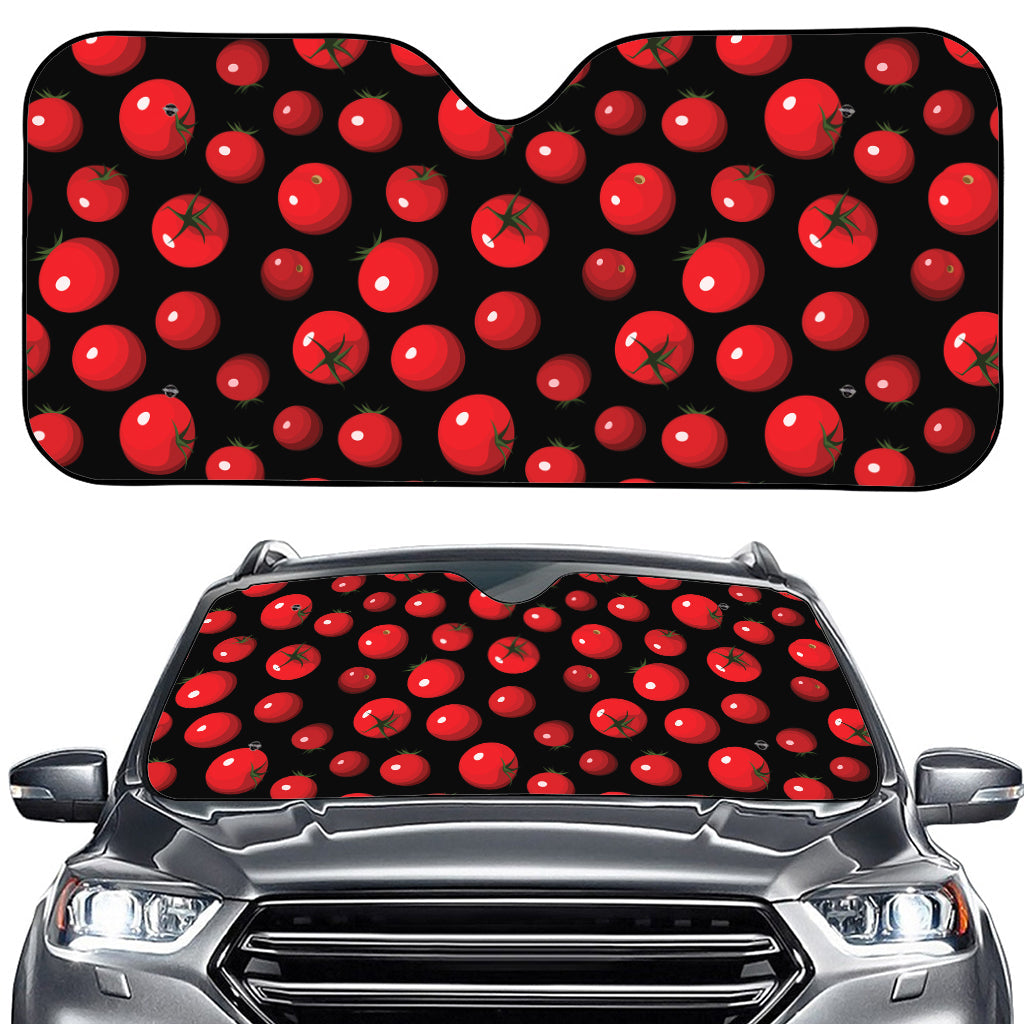 Red Tomato Pattern Print Car Windshield Sun Shade