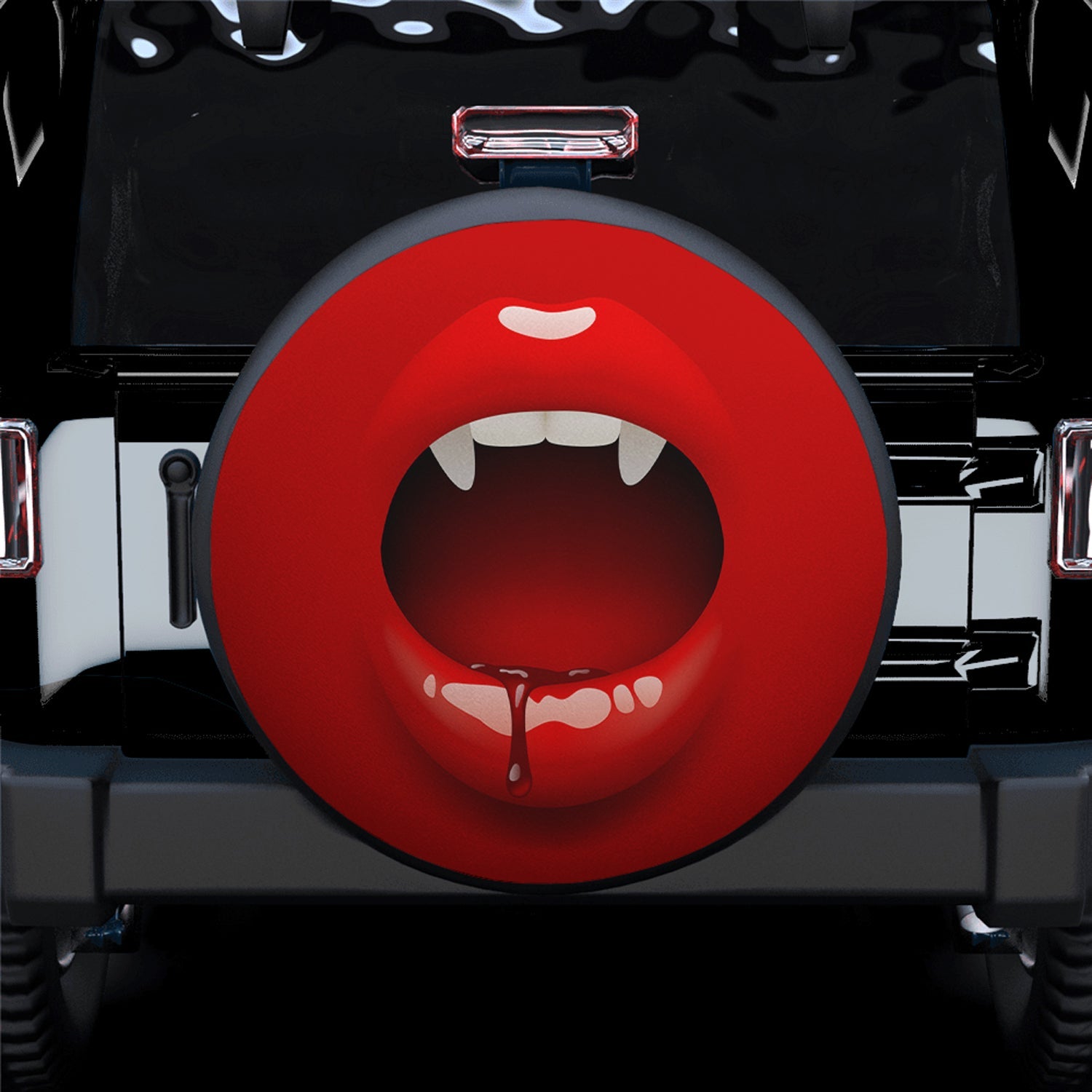 Red Vampire Slip Mouth Spare Tire Cover