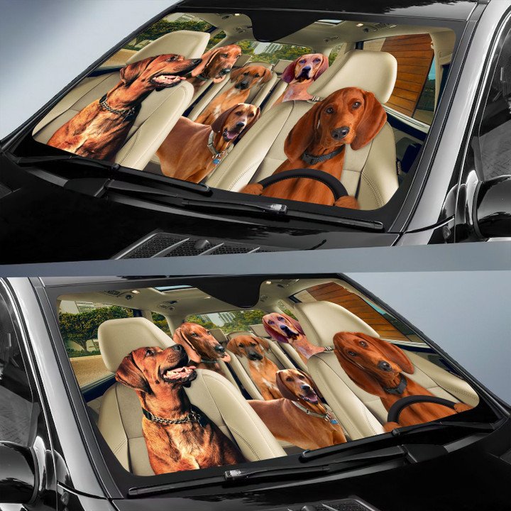 Redbone Coonhound Car All Over Printed 3D Sun Shade