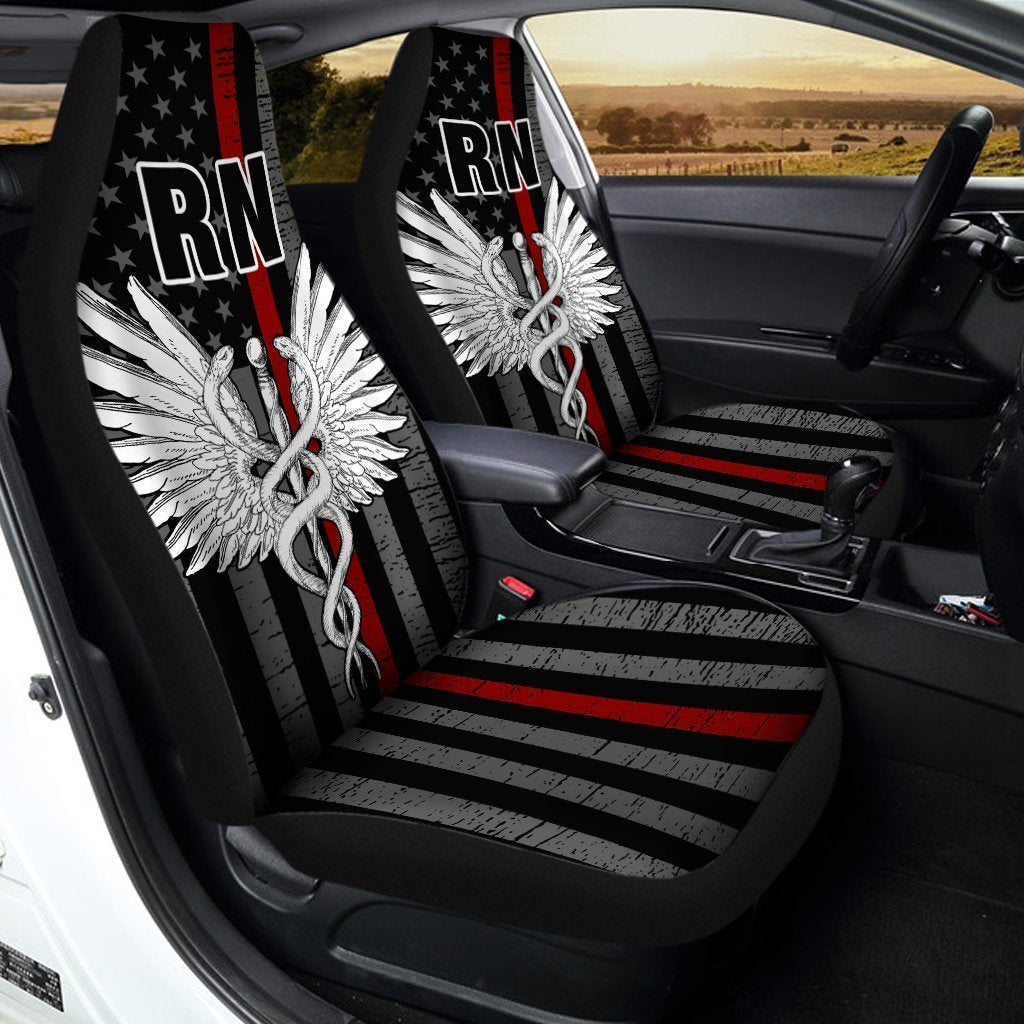 Registered Nurse Car Seat Covers Custom American Flag Car Accessories