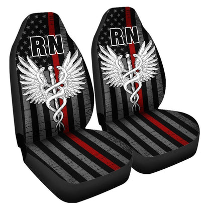 Registered Nurse Car Seat Covers Custom American Flag Car Accessories