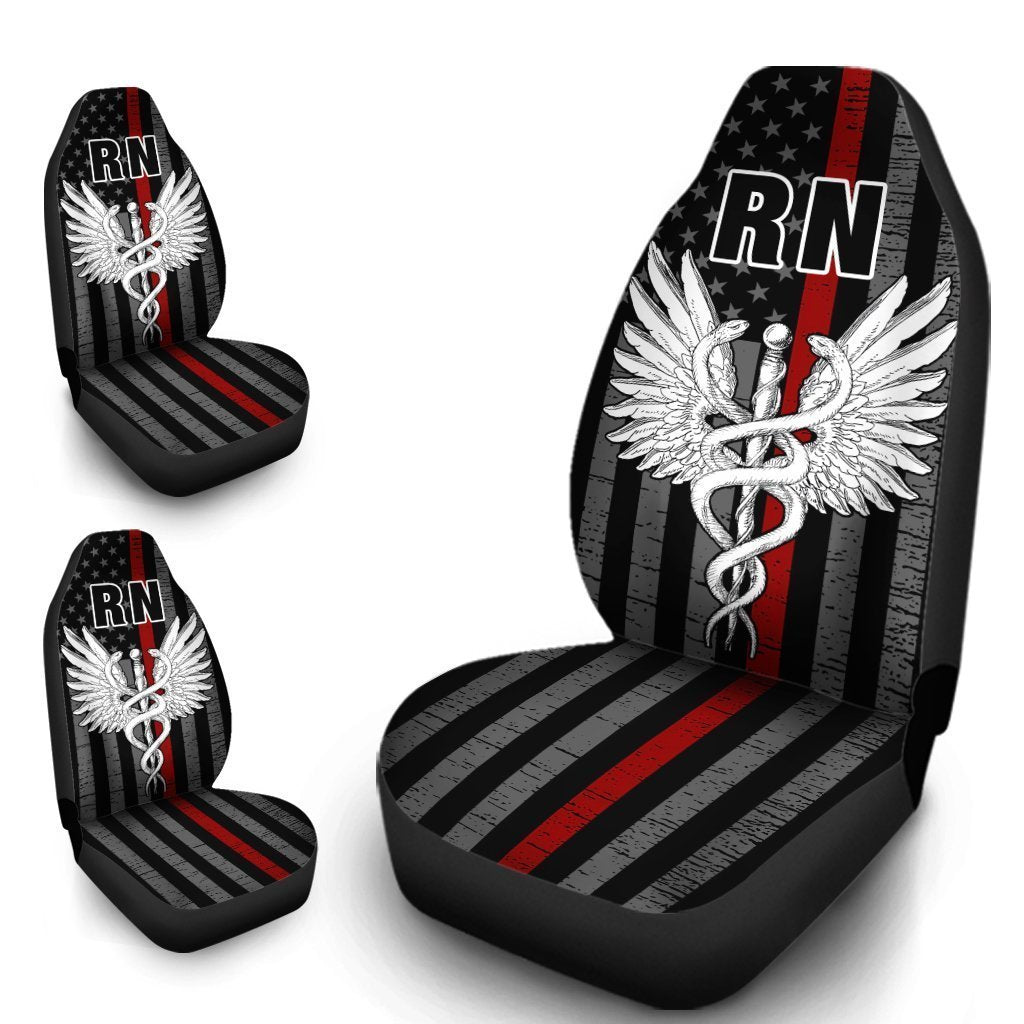 Registered Nurse Car Seat Covers Custom American Flag Car Accessories