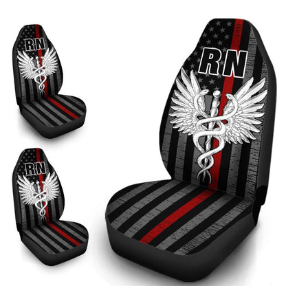 Registered Nurse Car Seat Covers Custom American Flag Car Accessories